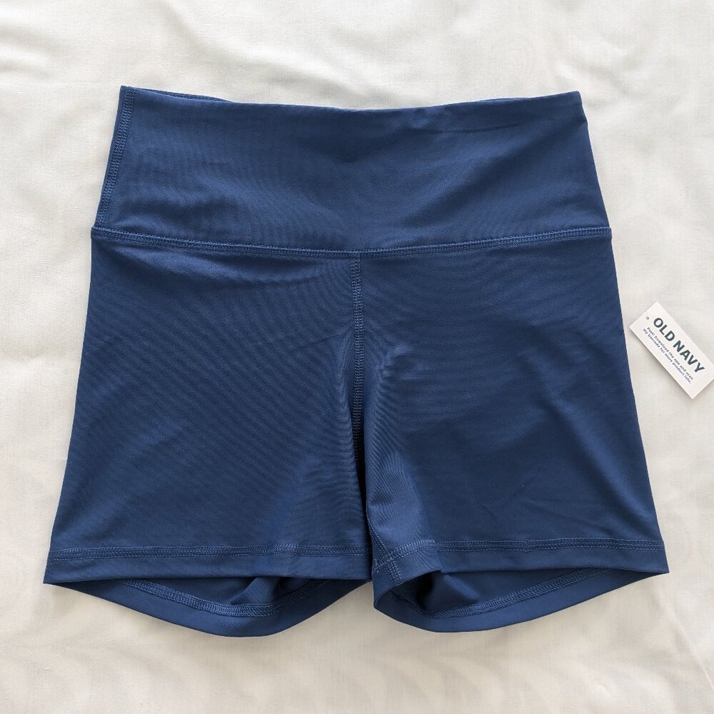 Old Navy High-Waisted PowerSoft Biker Shorts 4-inch inseam in Marina (S)